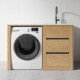 1300MM Light Oak Laundry Tub-Plywood Cabinet&Marble Bench with Sink
